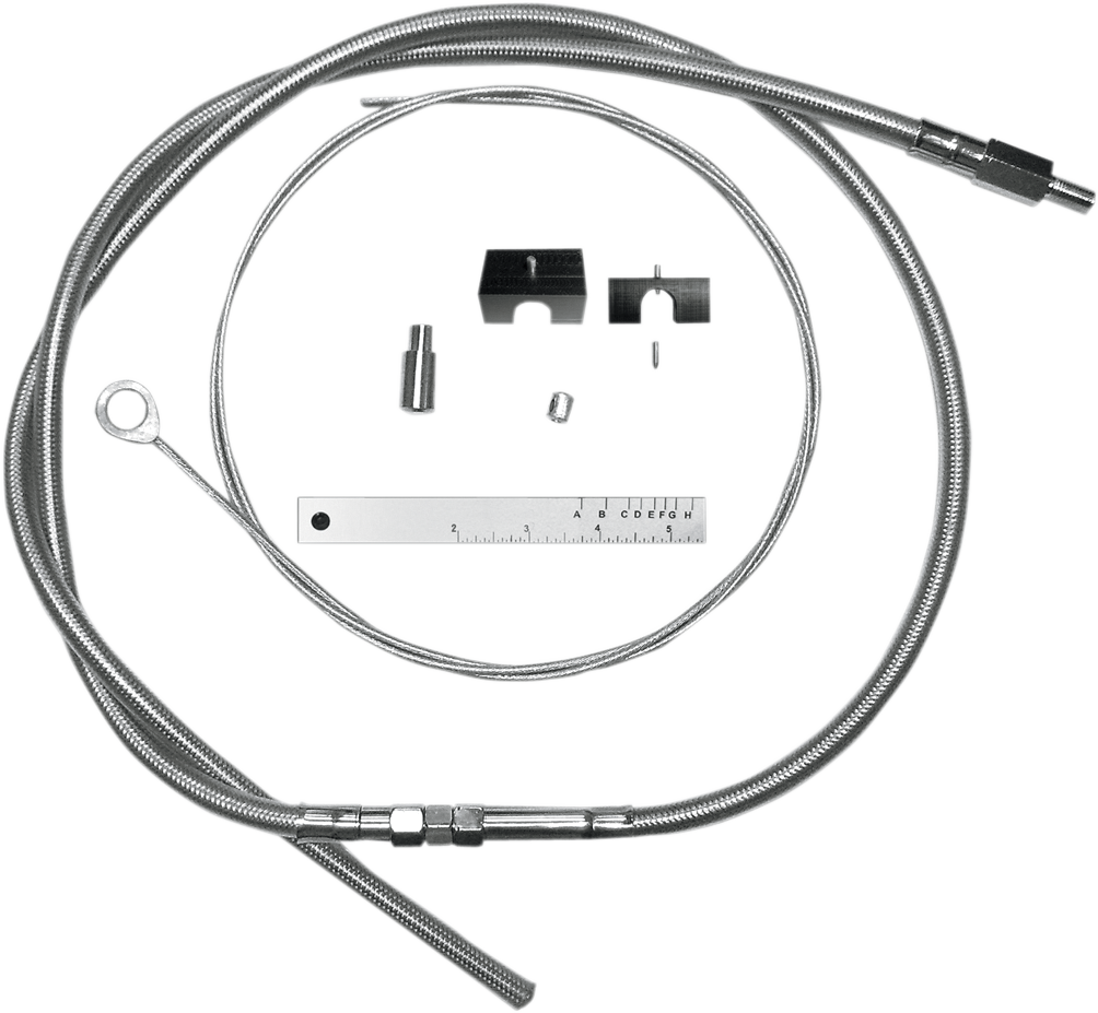 BYO™ Build Your Own™ Clutch Cable Kit - 80" - Sportster/Touring/Trike - Braided Stainless Steel