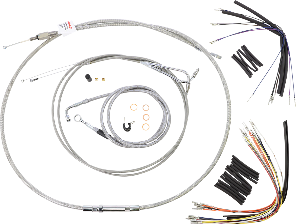 Complete Stainless Braided Handlebar Cable/Brake Line Kit