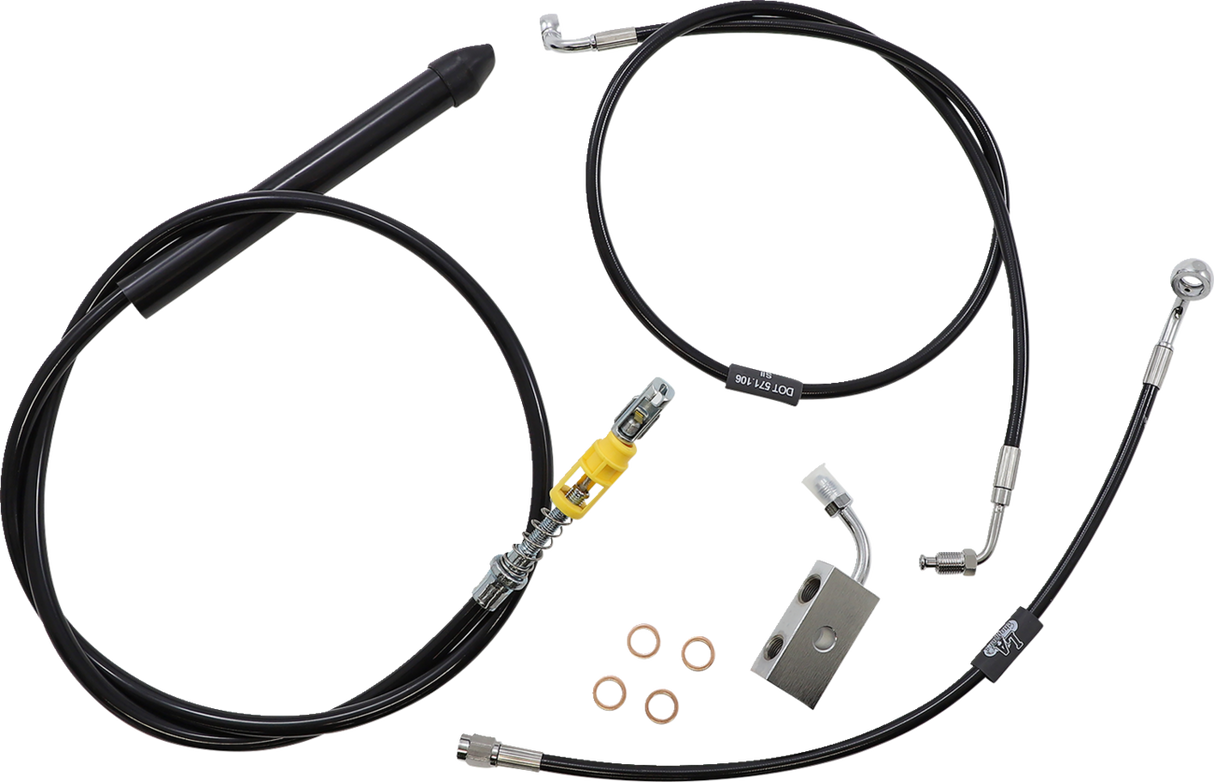 Standard Black Vinyl Handlebar Cable/Brake Line Kit — Ape Hanger