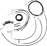 Complete Black Vinyl Braided Handlebar Cable/Brake Line Kit