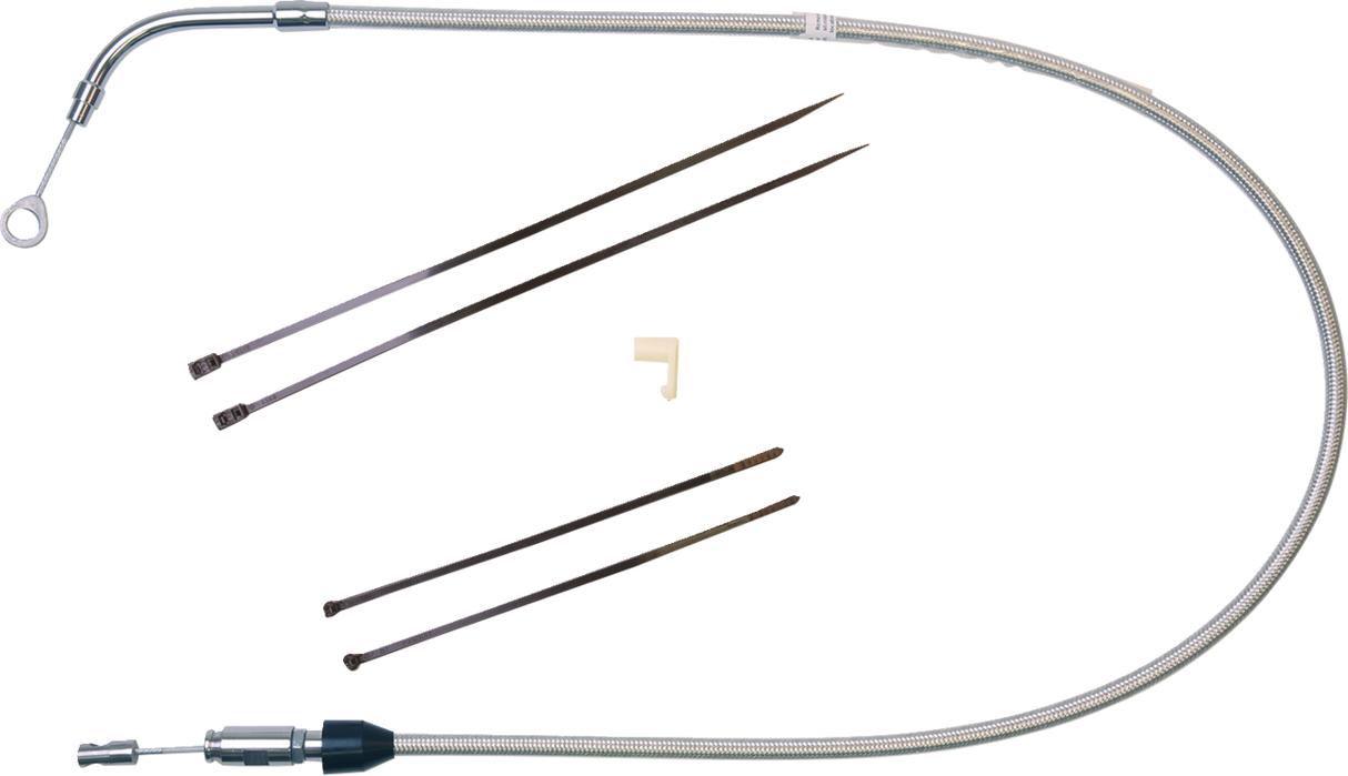 Polished Stainless Quick Connect Upper Clutch Cable - 39"