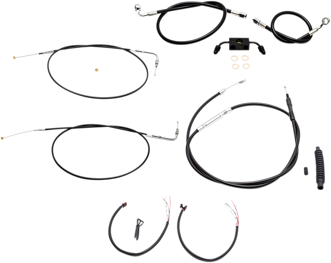 Complete Black Vinyl Braided Handlebar Cable/Brake Line Kit [2/2]