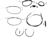 Complete Black Vinyl Braided Handlebar Cable/Brake Line Kit [2/2]