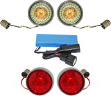 Complete Front & Rear Turn Signal Conversion Kit with Bullet Bezel Lenses