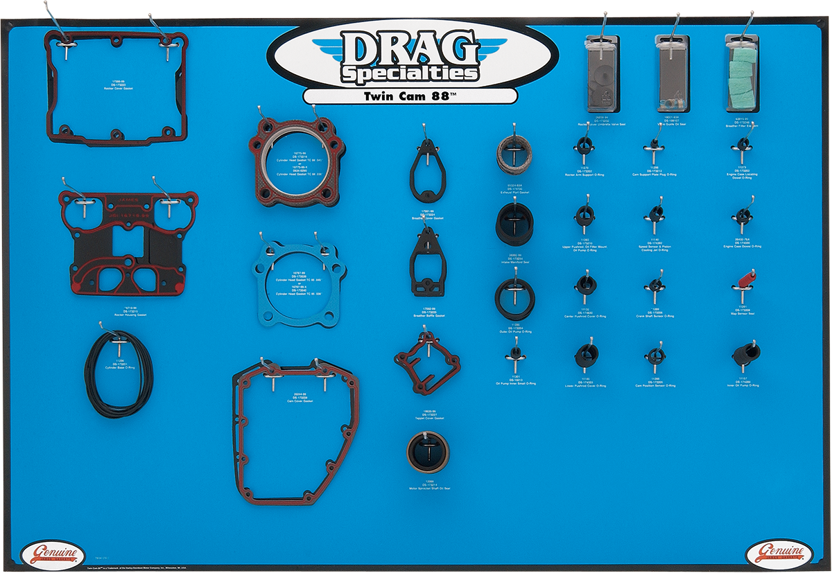 Gasket, Seal and O-Ring Display for Twin Cam Motors