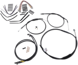 Complete Black Vinyl Handlebar Cable/Line Kit for Ape Hangers