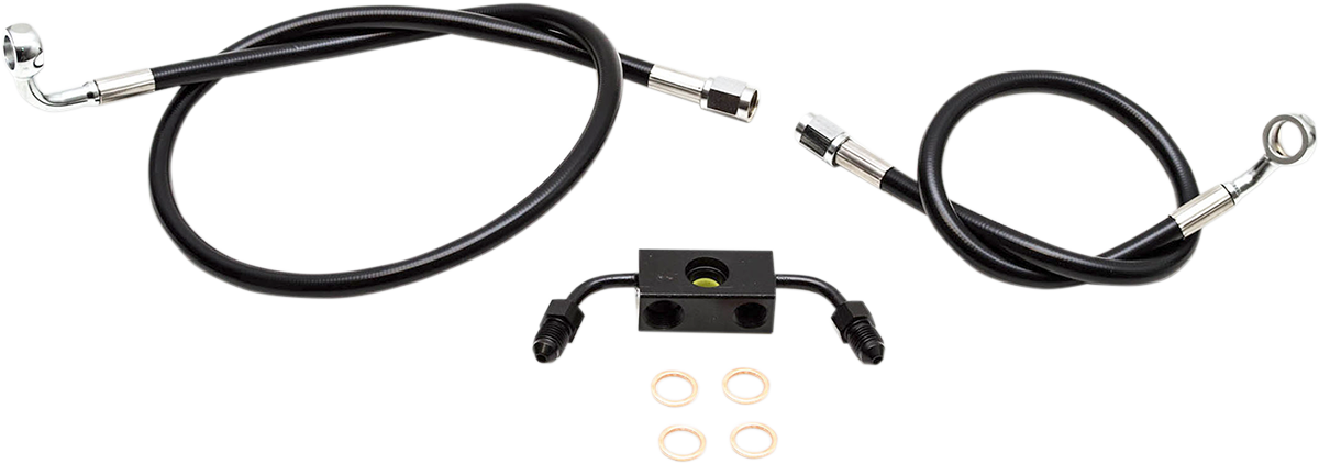 Black Braided Brake Line Kit