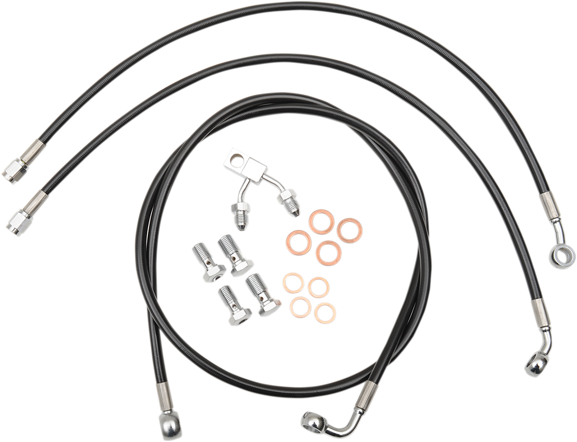 Black Braided Brake Line Kit