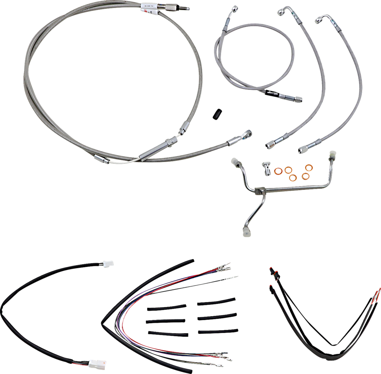 Complete Stainless Braided Handlebar Cable/Brake Line Kit