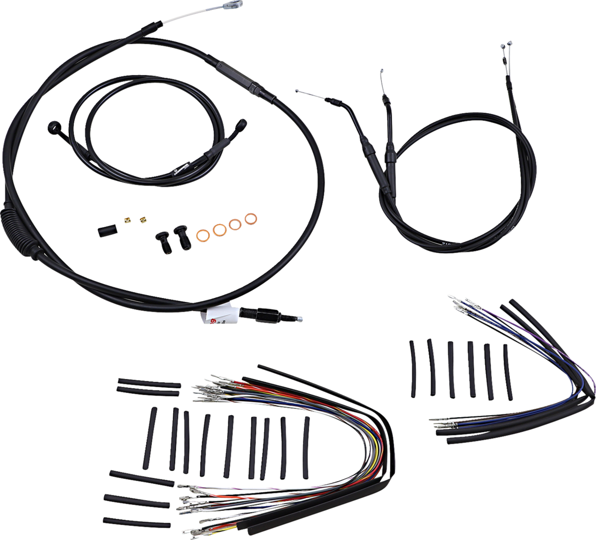 Complete Black Vinyl Handlebar Cable/Line Kit for Ape Hangers