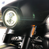 Harley Street Glide / Touring LED Billet Fork DRL / Turn Signals | Black