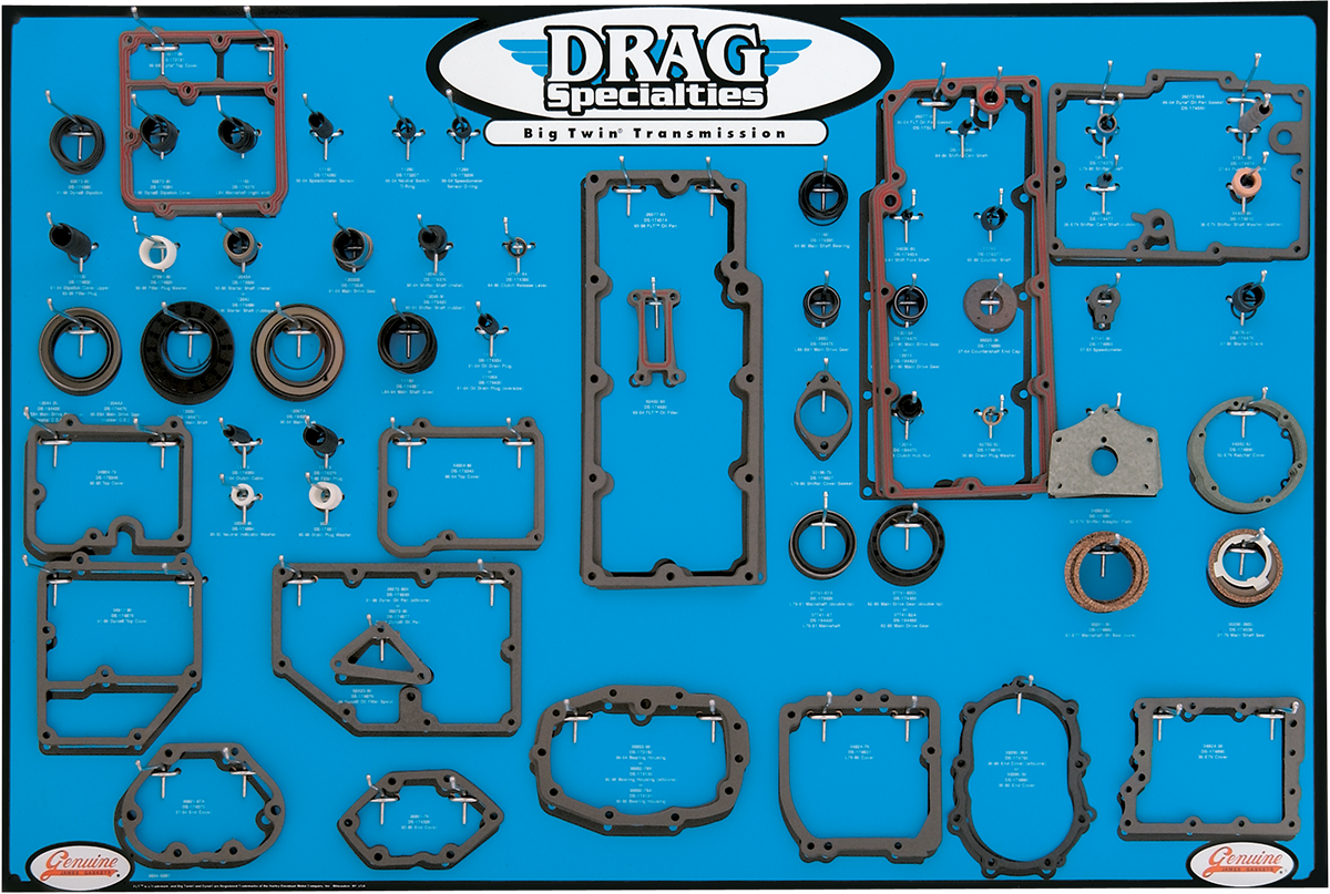 Gasket, Seal and O-Ring Display for Big Twin 5-Speed Transmissions
