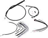 Complete Black Vinyl Handlebar Cable/Line Kit for Ape Hangers