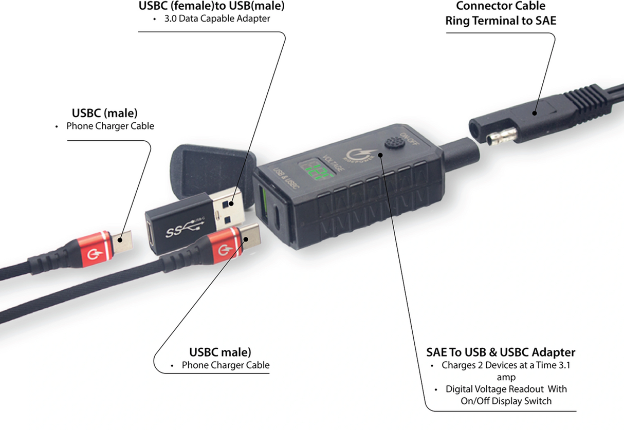 SAE to USB-C/USB Adapter