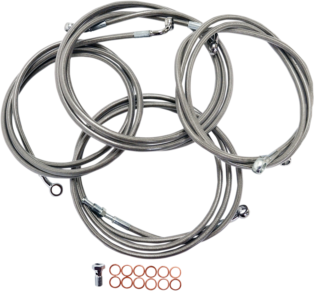 Standard Stainless Braided Handlebar Cable/Brake Line Kit