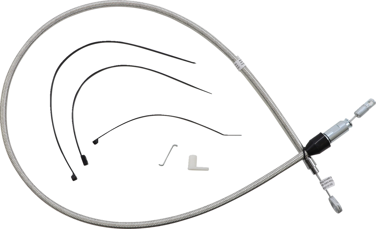 Polished Stainless Quick Connect Upper Clutch Cable - 45"