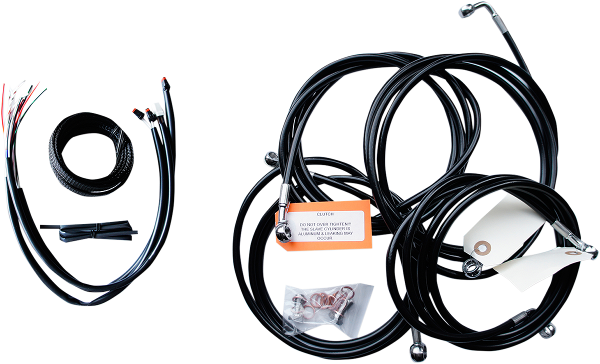Complete Black Vinyl Braided Handlebar Cable/Brake Line Kit [1/2]