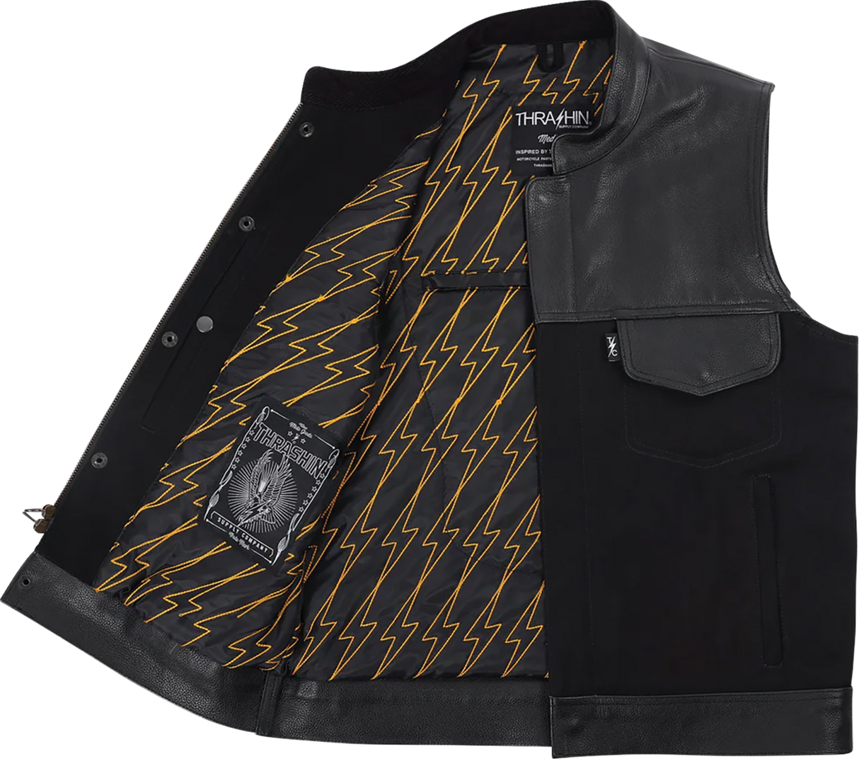 Kanan Leather/Denim Riding Vest