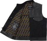 Kanan Leather/Denim Riding Vest