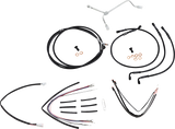 Complete Black Vinyl Handlebar Cable/Line Kit for Ape Hangers