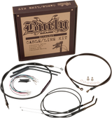 Complete Black Vinyl Handlebar Cable/Line Kit for Ape Hangers