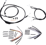 Complete Black Vinyl Handlebar Cable/Line Kit for Ape Hangers