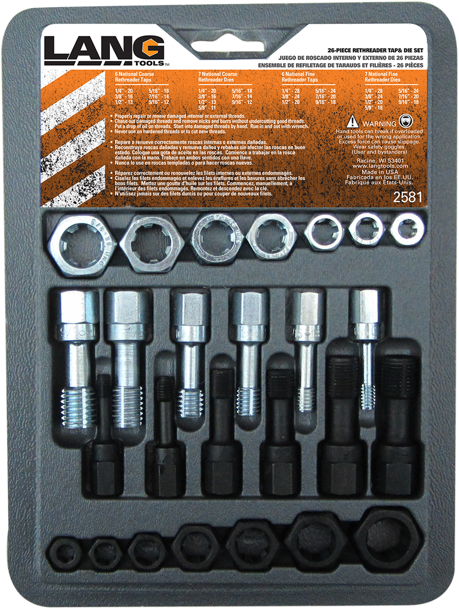 26-Piece SAE Thread Restorer Tap and Die Set