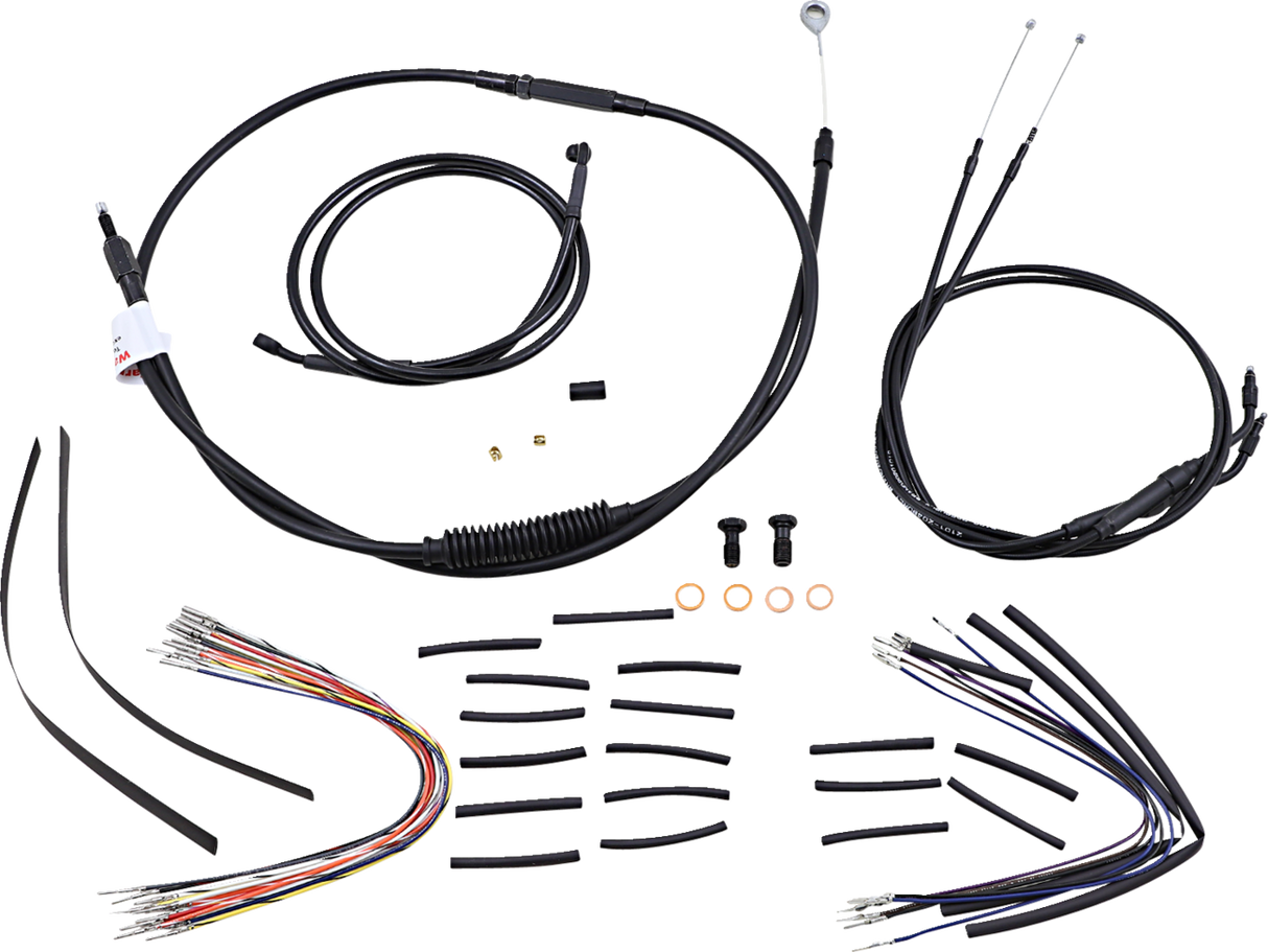 Complete Black Vinyl Handlebar Cable/Line Kit for Ape Hangers