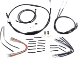 Complete Black Vinyl Handlebar Cable/Line Kit for Ape Hangers