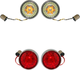 Complete Front & Rear Turn Signal Conversion Kit with Bullet Bezel Lenses