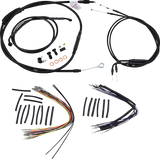Complete Black Vinyl Handlebar Cable/Line Kit for Ape Hangers