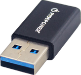 Male USB to Female USB-C Compact Power Adapter