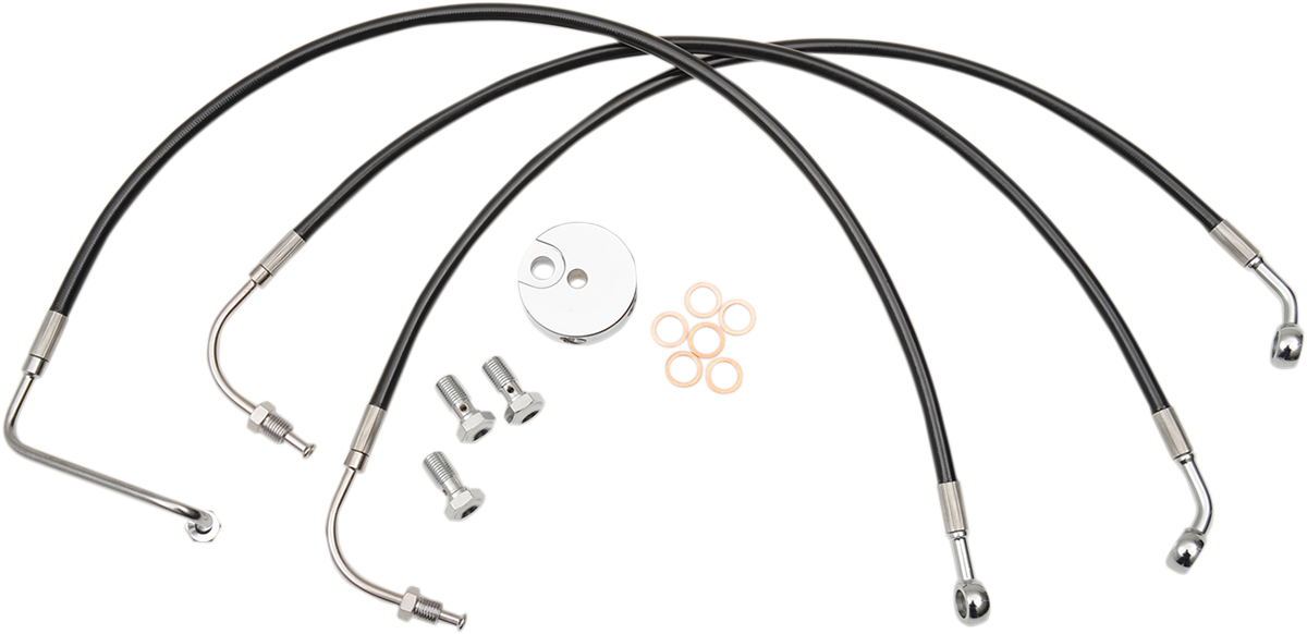 Black Braided Brake Line Kit