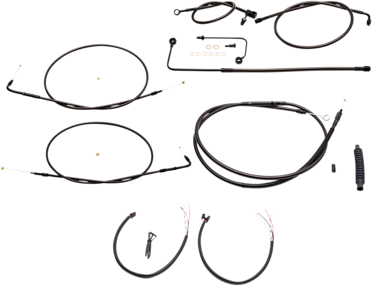 Complete Midnight Braided Handlebar Cable/Brake Line Kit — Standard