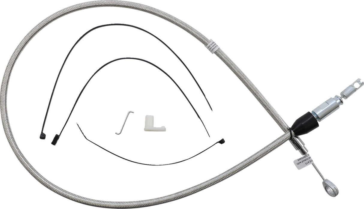 Polished Stainless Quick Connect Upper Clutch Cable - 40"