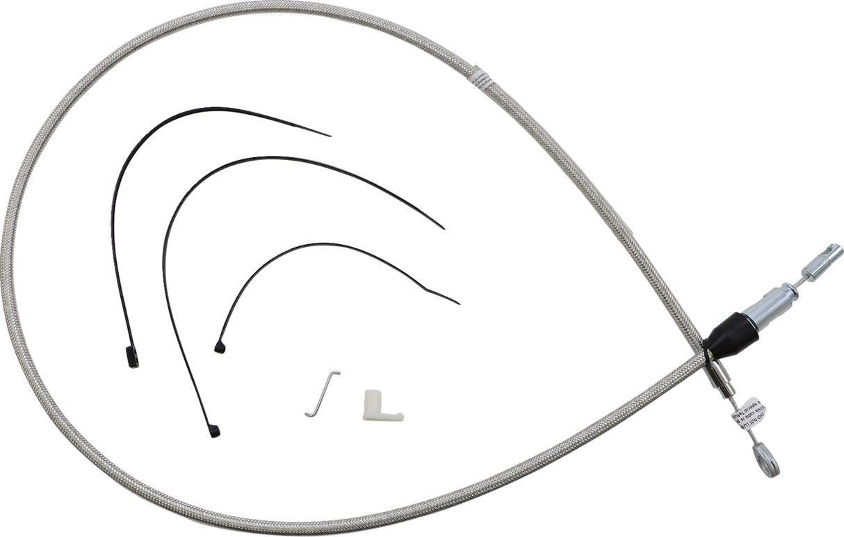 Polished Stainless Quick Connect Upper Clutch Cable - 52"