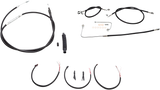 Complete Black Vinyl Braided Handlebar Cable/Brake Line Kit [1/2]