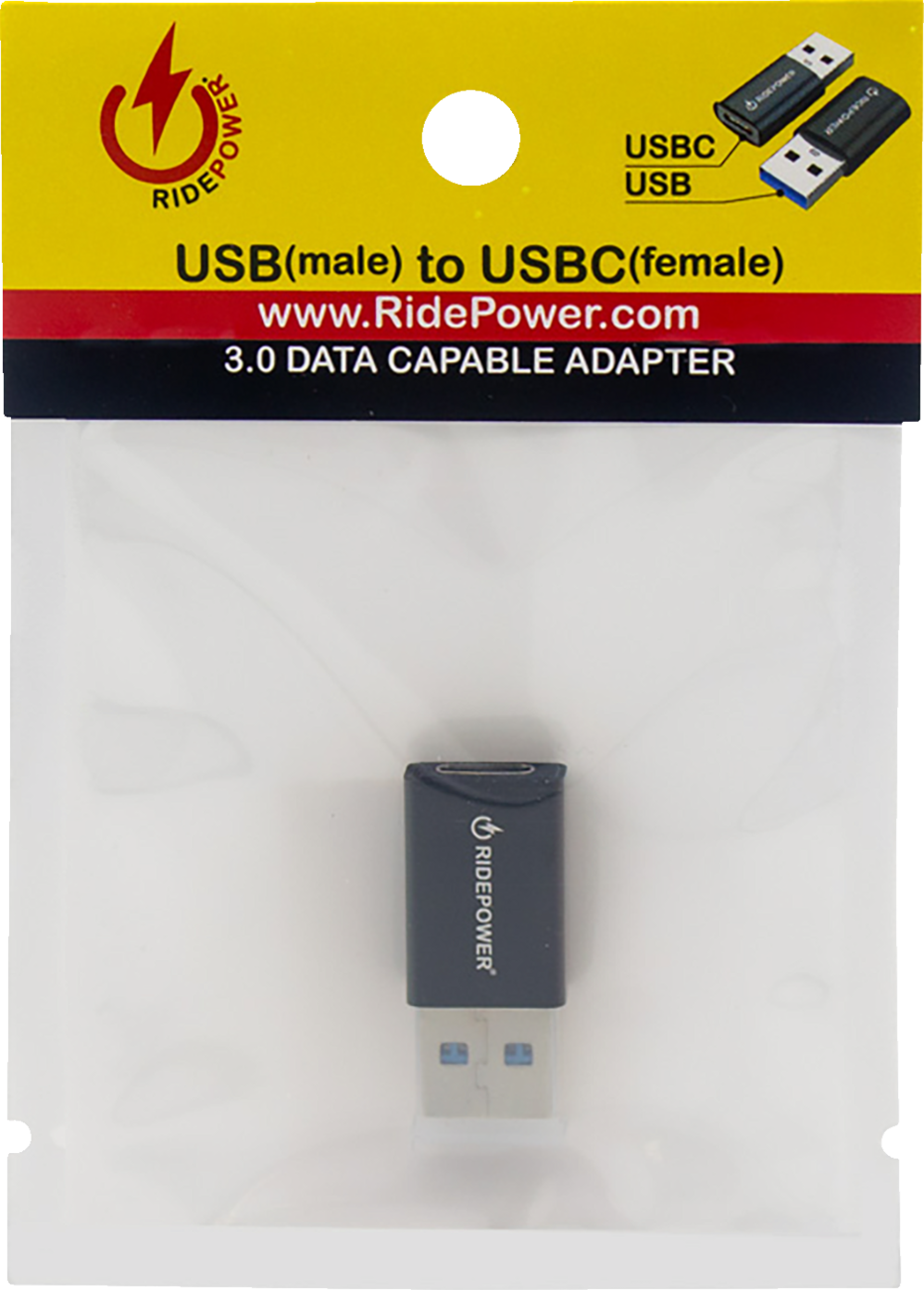 Male USB to Female USB-C Compact Power Adapter