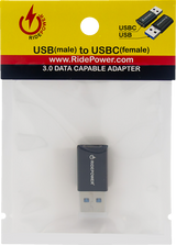 Male USB to Female USB-C Compact Power Adapter