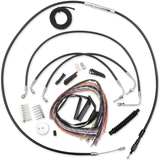 Complete Black Vinyl Braided Handlebar Cable/Brake Line Kit [1/2]