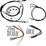 Complete Black Vinyl Handlebar Cable/Line Kit for Ape Hangers