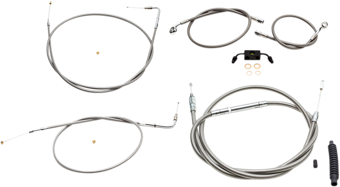 Standard Stainless Braided Handlebar Cable/Brake Line Kit