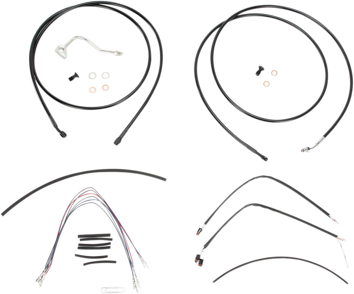 Complete Black Vinyl Handlebar Cable/Line Kit for Ape Hangers