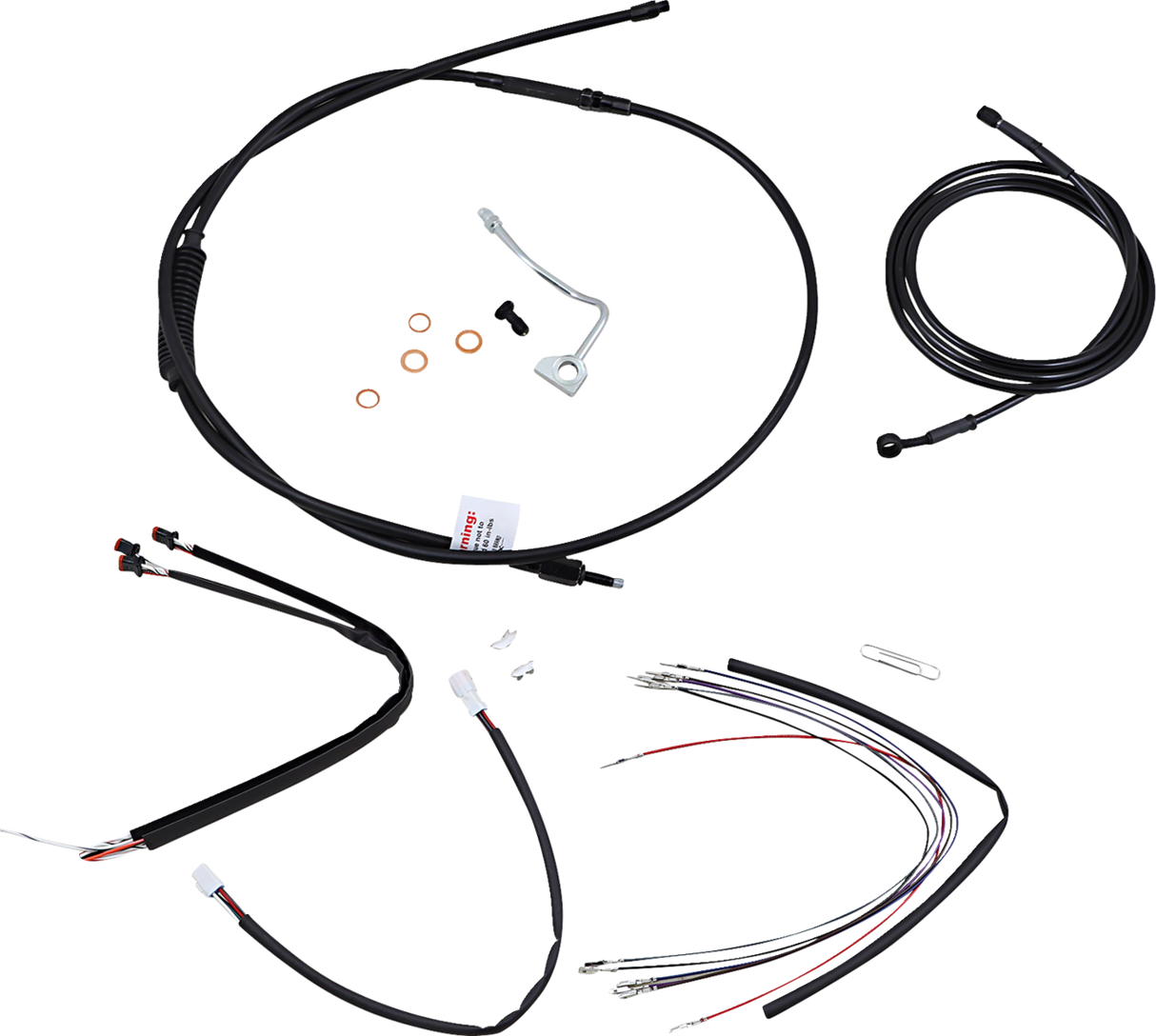 Complete Black Vinyl Handlebar Cable/Line Kit for Ape Hangers