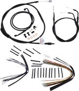 Complete Black Vinyl Handlebar Cable/Line Kit for Ape Hangers