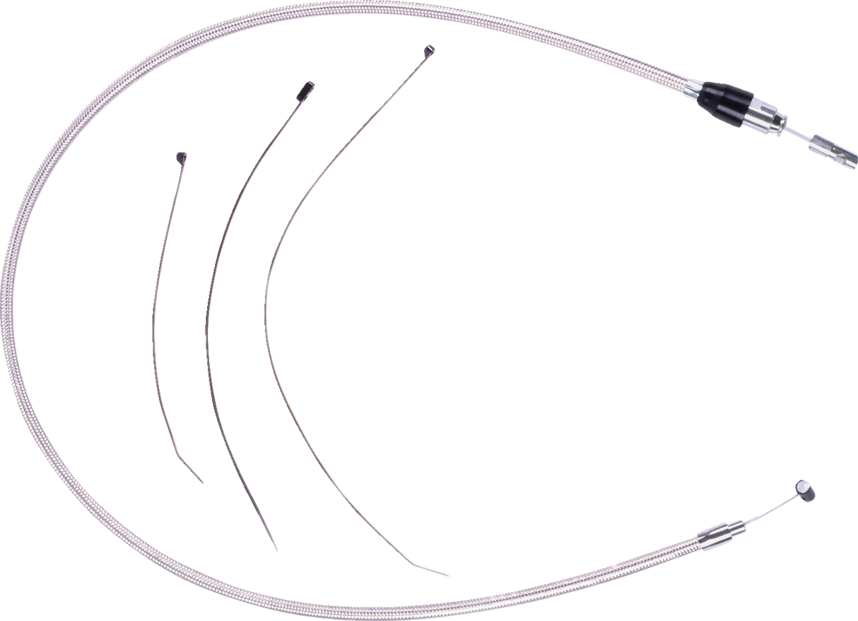 Polished Stainless Quick Connect Upper Clutch Cable - 47"