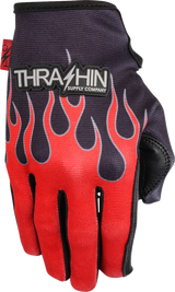 Stealth Leather Palm Flame Gloves