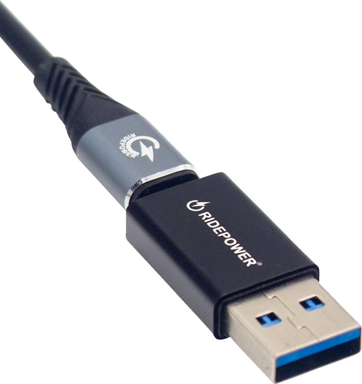 Male USB to Female USB-C Compact Power Adapter