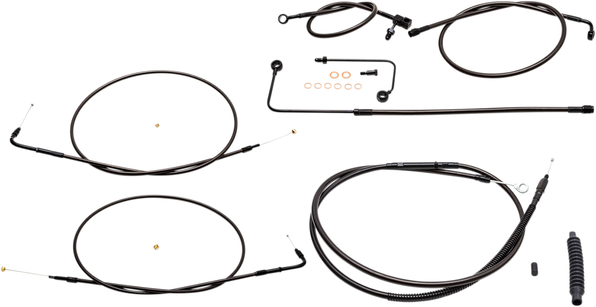 Standard Midnight Braided Handlebar Cable/Brake Line Kit — Ape Hanger