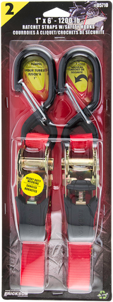 1" X 6' Soft-Grip Ratchet Strap 2-Pack